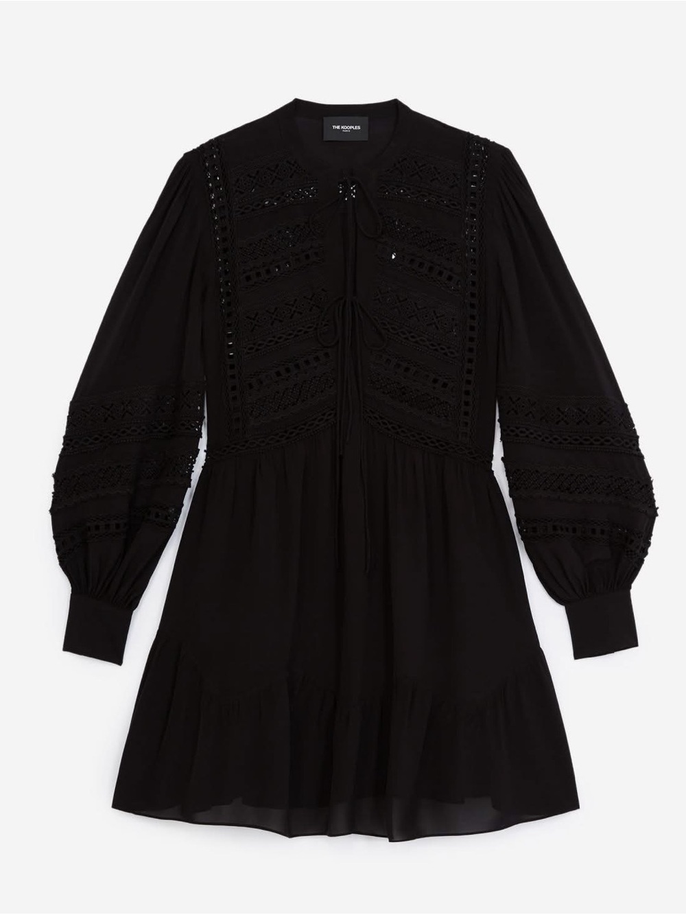 The Kooples Black Lace Detail Tunic Dress Size 2